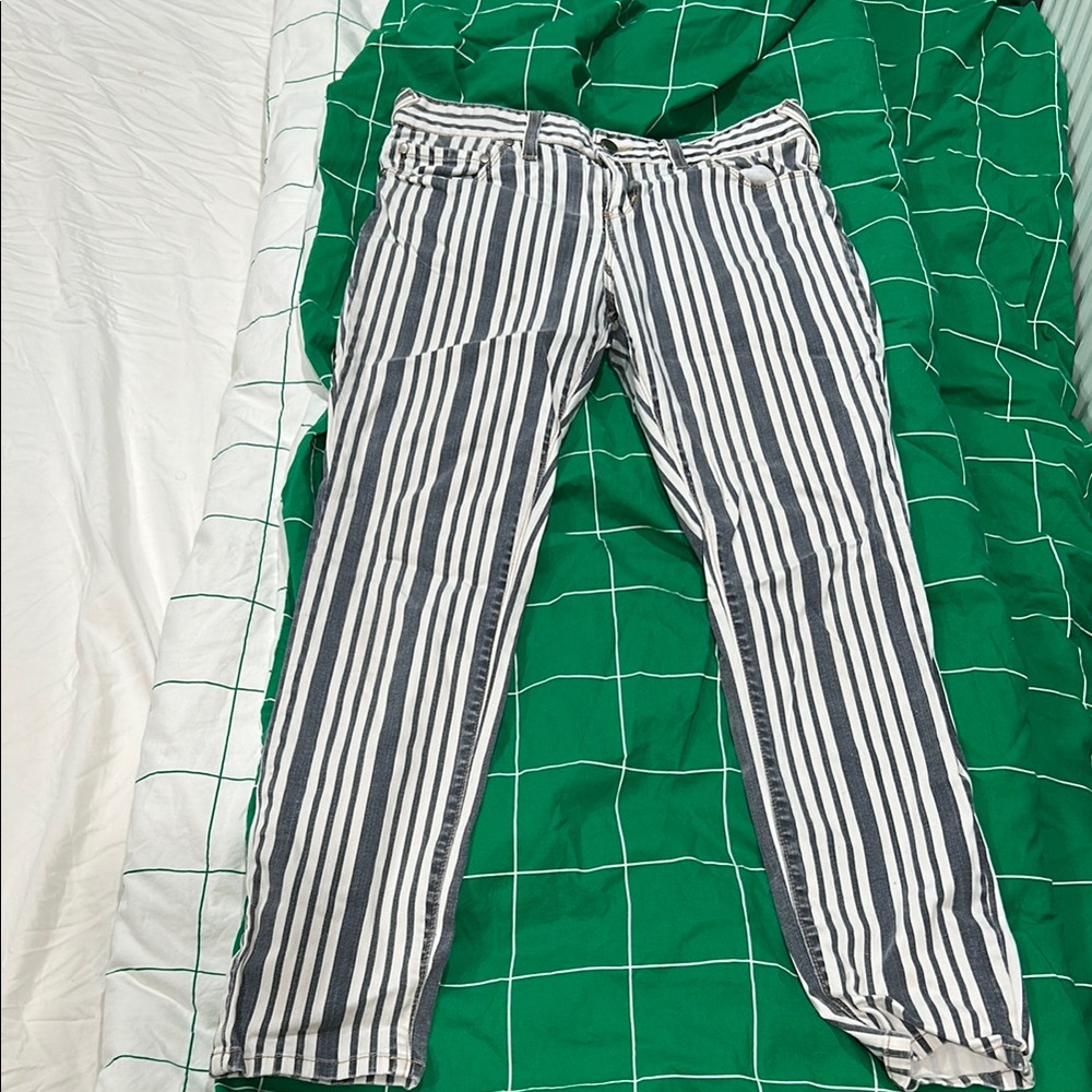 Free People Striped Skinny Jeans